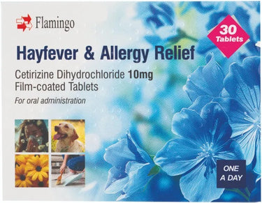Flamingo Hayfever & Allergy Relief Cetirizine 10mg Tablets – 6 Packs | 180 Tablets